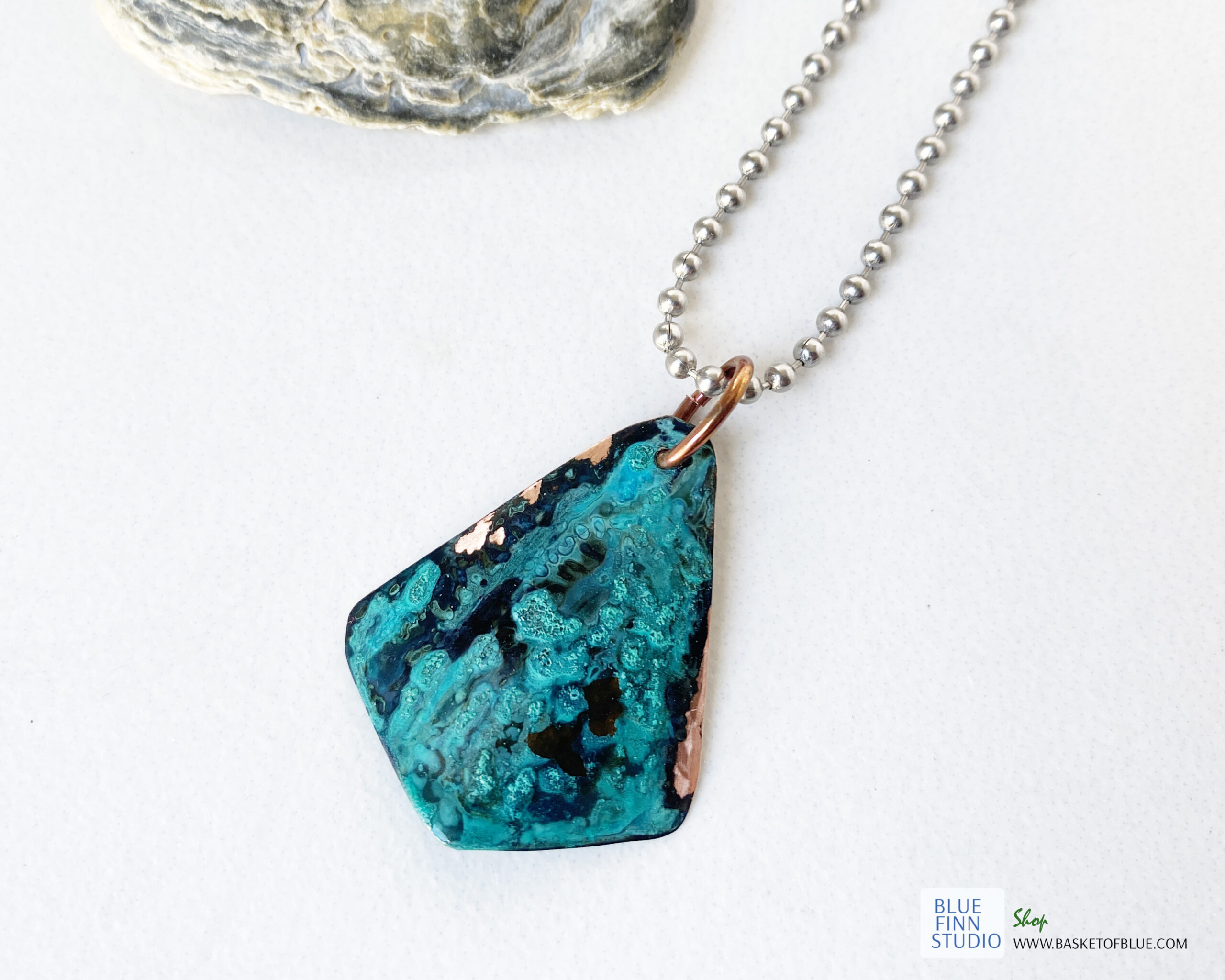 Blue Green Rustic Patina Necklace – Basket of Blue